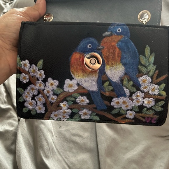 Swiss Polo bag in blue with hand painted - Picture 2 of 6